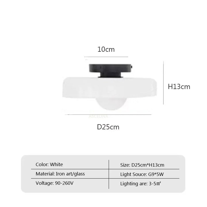Modern Dual-Purpose Glass Ceiling Light – G9 Bulb Wall Sconce for Living Room, Bedroom, Hallway, and Balcony | Kalsten