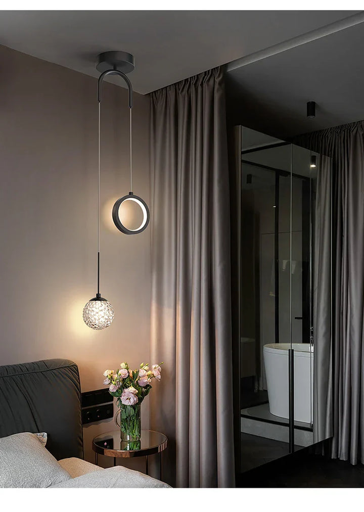 Modern LED Pendant Light – 2-Way Indoor Hanging Lamp for Living Room, Bedroom, Dining Table with Adjustable 3 Light Colors | Kalsten
