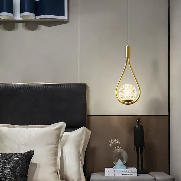 Modern LED Pendant Light – Nordic Frosted Glass Ball Chandelier with G9 Bulb for Bedroom, Living Room, and Dining Room | Kalsten