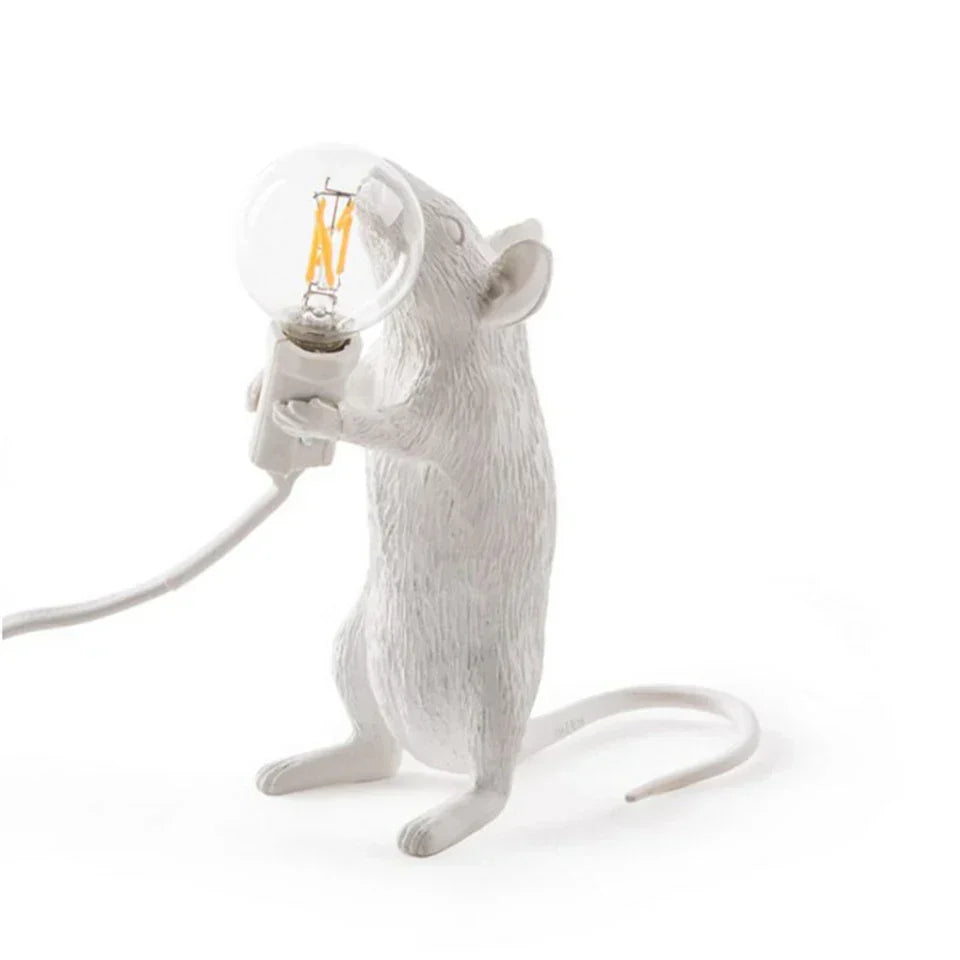 Modern LED Animal Table Lamps: Resin Rat, Cat, and Squirrel Night Lights | Kalsten