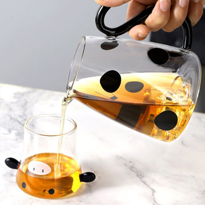 Sweet cow glass jug with cup | Kalsten