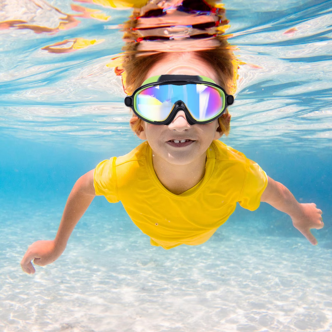 Kalsten | 2-Pack HD Swimming Goggles with Earplugs, Wide-View Waterproof Dive Mask