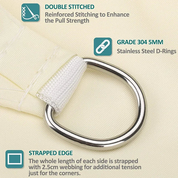 Kalsten | Waterproof Rectangular Sun Shade Sail with UV Protection & Mounting Kits – ShadeGuard