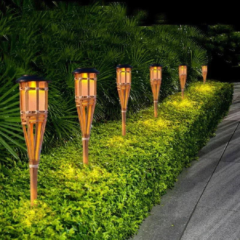 Solar Torch Set – 5 Flame-Effect LED Garden Lights