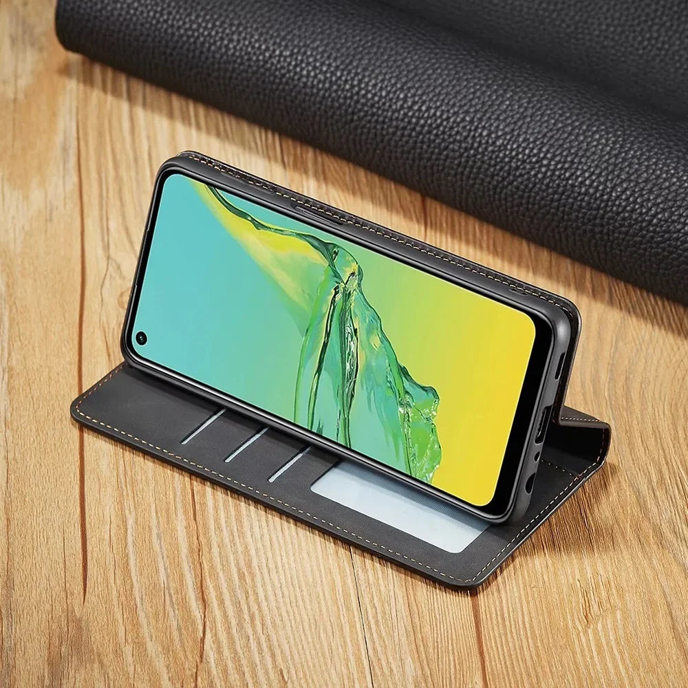 Brehn Samsung Case: Magnetic Leather Case for stylish protection