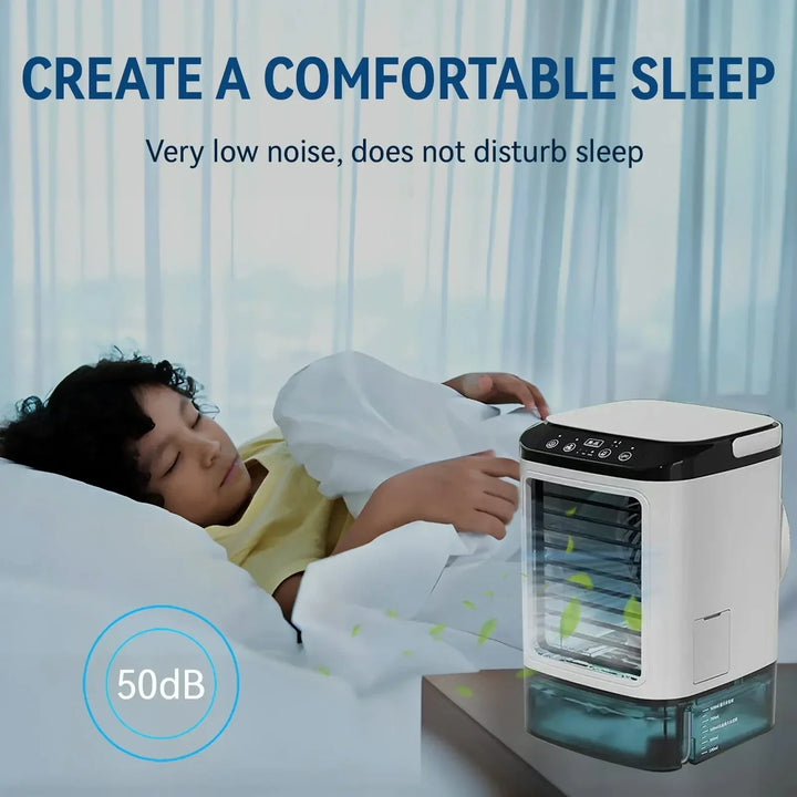 Portable Mini Air Conditioner – 3-Speed Small AC Unit with 900ML Water Tank, Electric Fan and Humidifier for Bedroom & Office | Kalsten