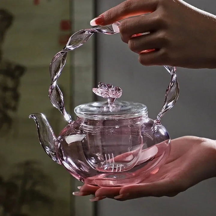 Kalsten | Floral Lid Design Tea Infuser Glass Teapot