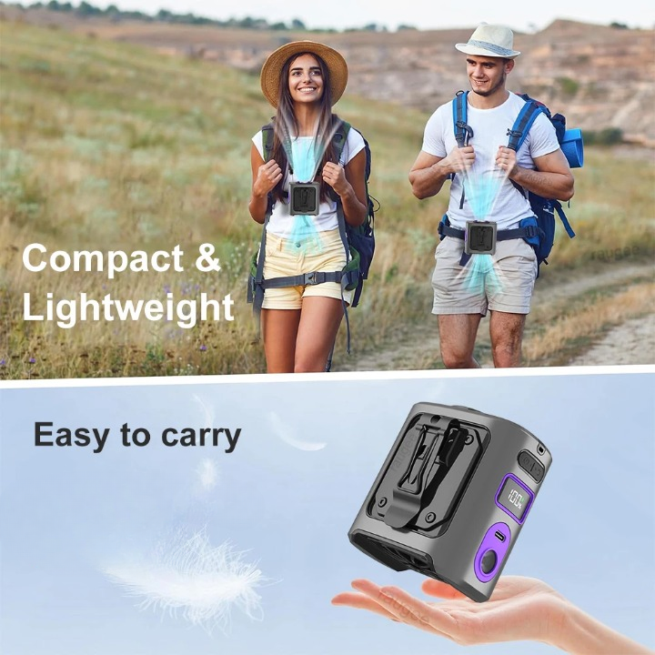8000mAh Portable Cooling Hip Fan with Power Bank & LED Light – FrostBreeze | Kalsten