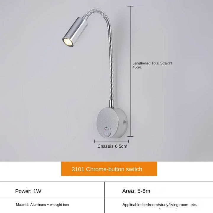 Versatile LED Wall Lamp: Modern, Flexible, Perfect for Reading in Bed | Kalsten