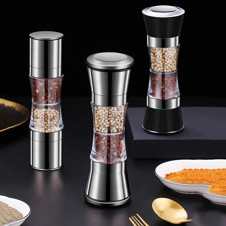 Kalsten | 2-in-1 Spice Mill SPICURA DuoMill | Stainless Steel Double Mill for Salt & Pepper | Manual & Stylish