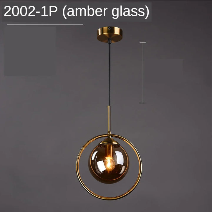 Modern Glass Pendant Lights for Bedroom Bedside Bathroom Hanging Lamp Ceiling Chandeliers Hotel Restaurant Decoration Ring | Kalsten