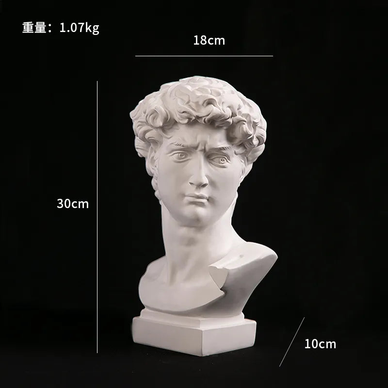 Kalsten | European Home Decor David Head Resin Statues Statues Home Decor Modern Abstract Art Bust Sculpture Art Sketch Practice