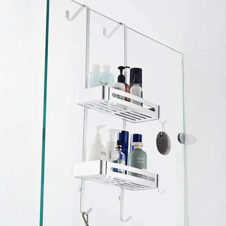 Kalsten | Sleek Shower Nail-Free Dual Layer Organizer Rack