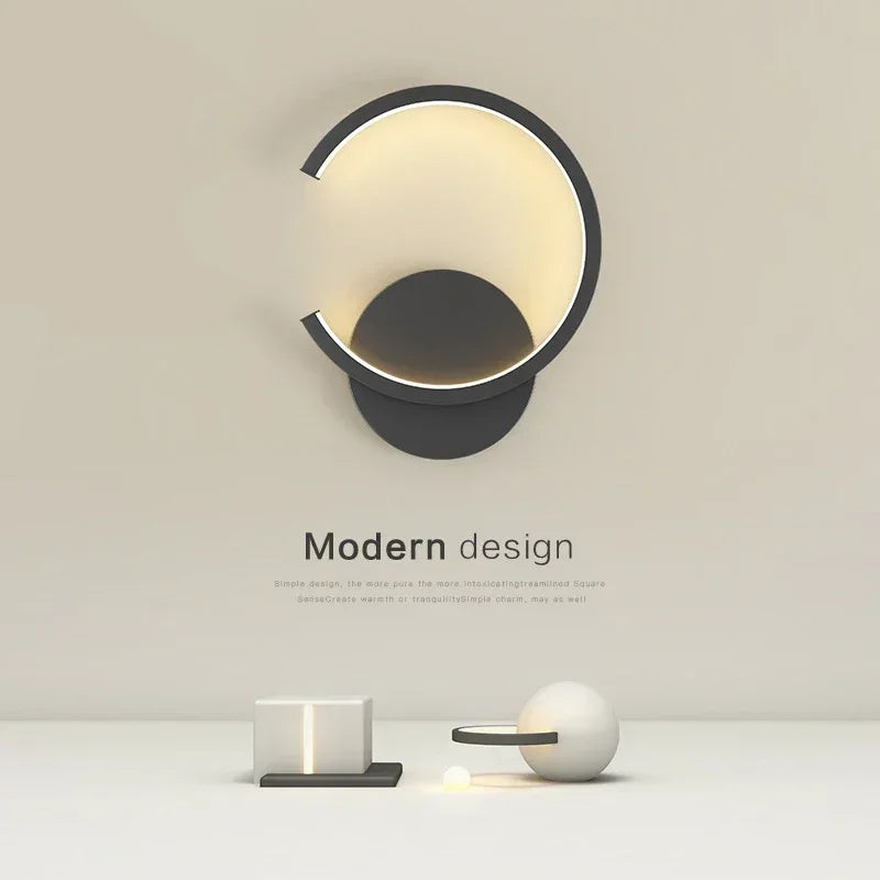 Modern LED Wall Lamp – Nordic Style Black, White, and Gold Wall Lighting for Living Room, Bedroom, Aisle, and Home Decor | Kalsten