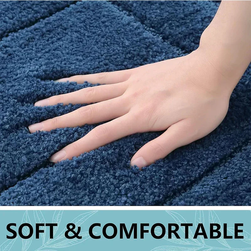 Bathroom Mat Microfiber Non-Slip – Double Layer Bath Mat | Highly Absorbent & Soft | Comfort Doormat | Kalsten