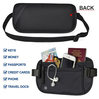 BowLift | SafeTraveler Waist Bag | RFID Protection | Hidden Security Pocket | For Men & Women