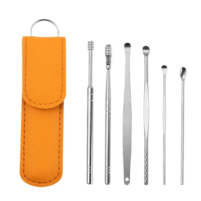 Kalsten | Stainless Steel Ear Wax Remover 6-piece Cleaning Tool Set