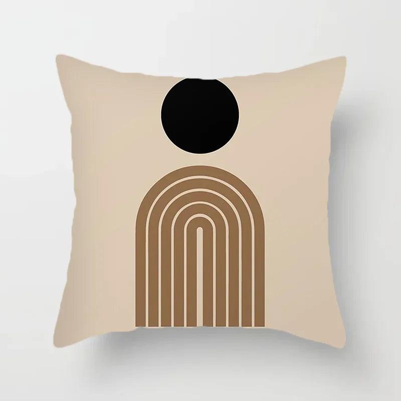 Aurum Cushion Cover - Modern Black-White Cushion Cover with Abstract Art Print Kalsten