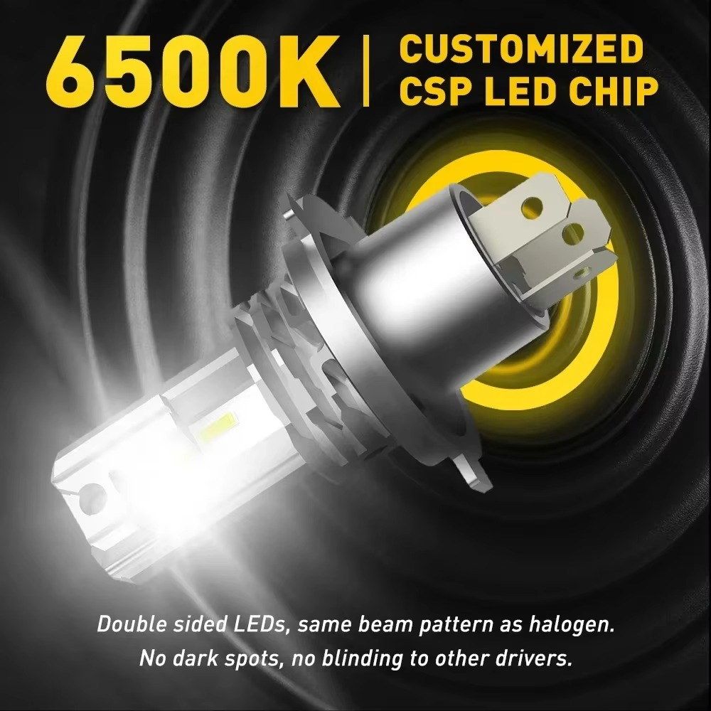 Ultra-Bright LED Headlight Bulbs (H4/H7, 12–24V)