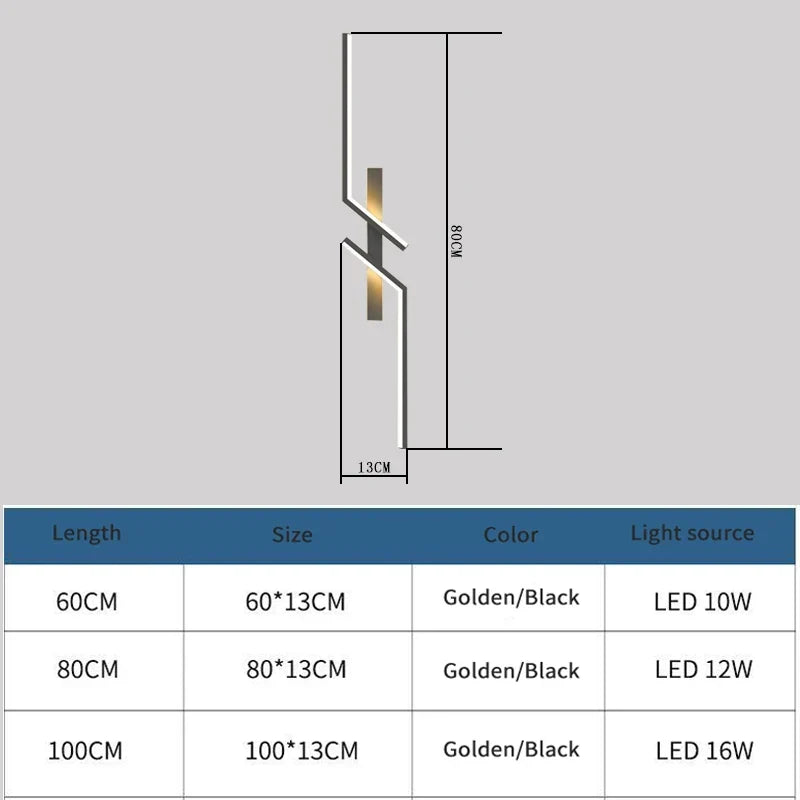 Modern Creative Strip LED Wall Light Minimalist Bedroom Bedside Wall Sconce LED Lights Living Room TV Sofa Background Wall Lamp | Kalsten