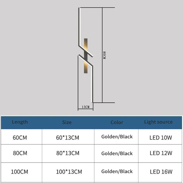 Modern Creative Strip LED Wall Light Minimalist Bedroom Bedside Wall Sconce LED Lights Living Room TV Sofa Background Wall Lamp | Kalsten