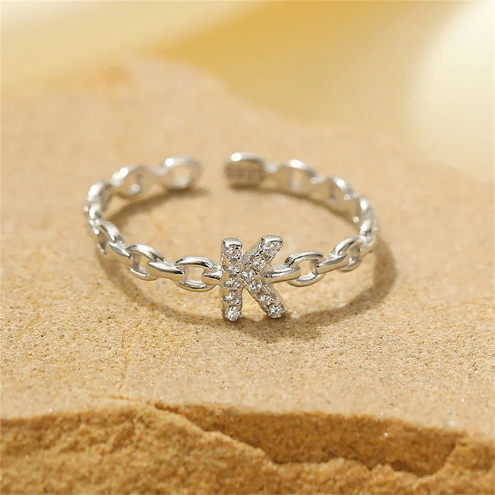 Kalsten | Dainty Diamond Letter Initial Ring