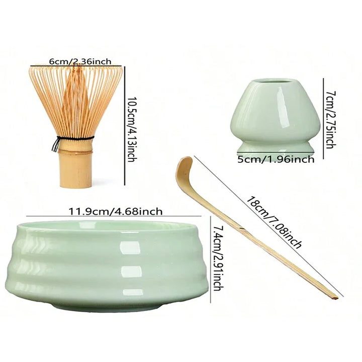 Matcha Set Green Size One Size Bamboo Ceramic-1