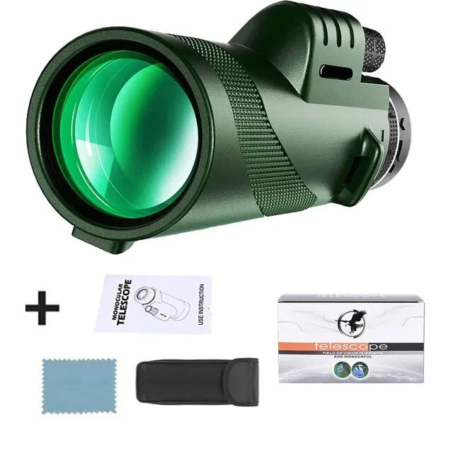Kalsten | 80x100 HD Zoom Monocular Telescope: Powerful portable binoculars for hunting, camping, and outdoor exploration