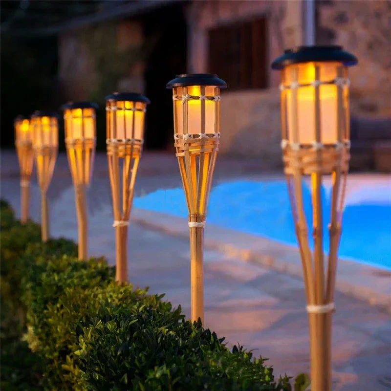 Solar Torch Set – 5 Flame-Effect LED Garden Lights