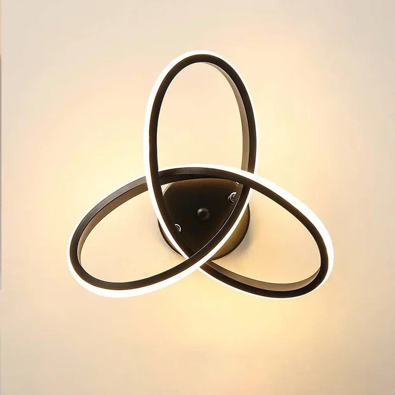 Modern LED Wall Lamp – Trefoil Black & White Ceiling Light for Bedroom, Living Room, Corridor, and Study with Remote Control and Dimmable Options | Kalsten