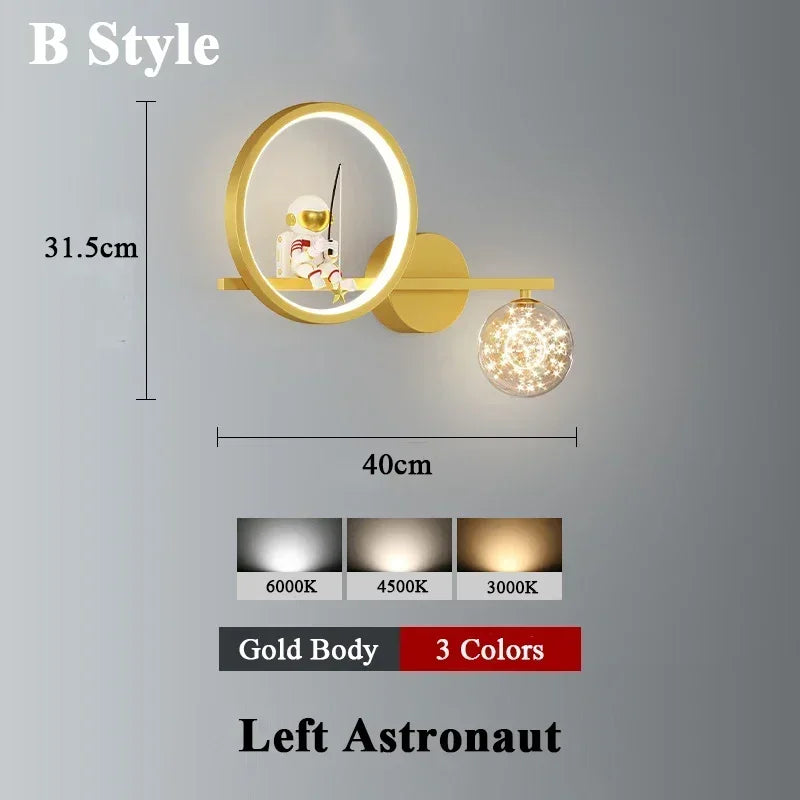 Astronaut Star Projector Wall Lamp for Children's Living Room | Kalsten