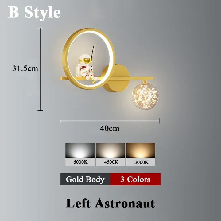 Astronaut Star Projector Wall Lamp for Children's Living Room | Kalsten