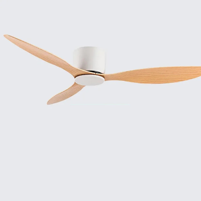 42-52 Inch Ceiling Fans with DC Motor — Remote Control Low Profile Cooling Fans, without Light, white Wood & black Options | Brehn