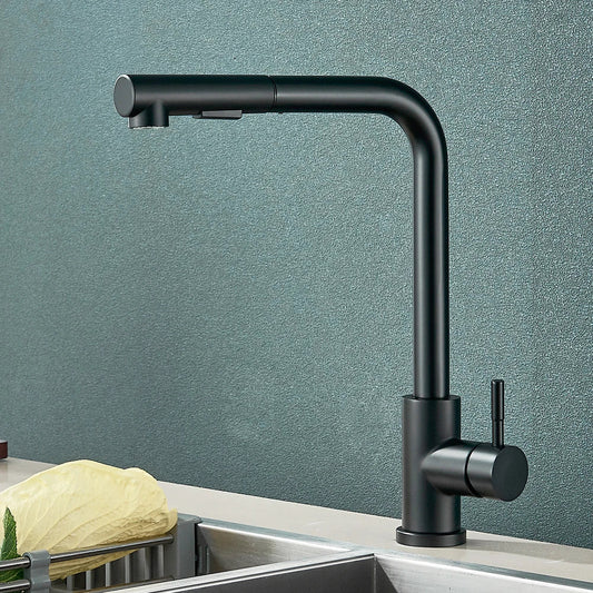 FlexiJet Black Pull-Out Kitchen Faucet Skanto