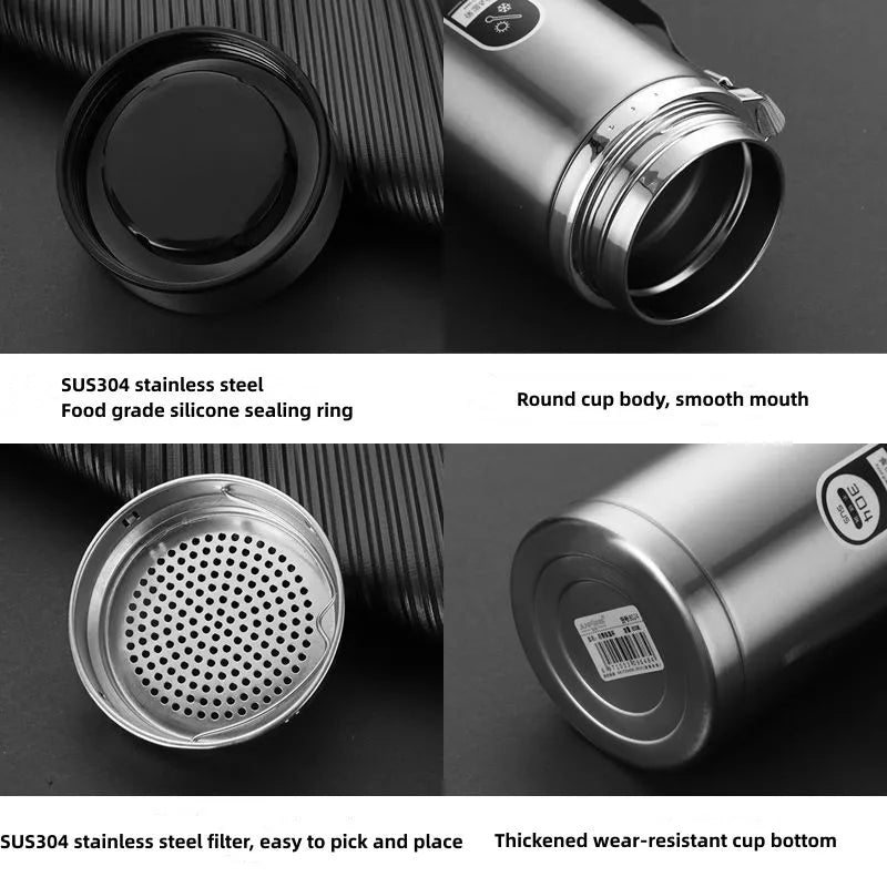 Kalsten | 800ml-1L Stainless Steel Thermos – Portable Vacuum Flask with LED Temperature Display