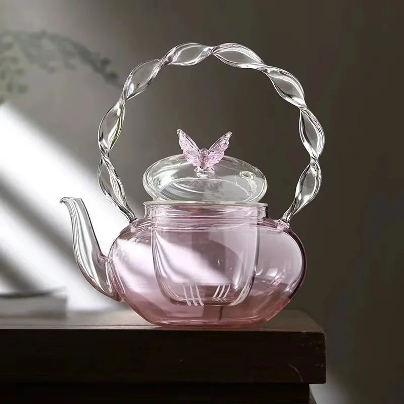 Kalsten | Floral Lid Design Tea Infuser Glass Teapot