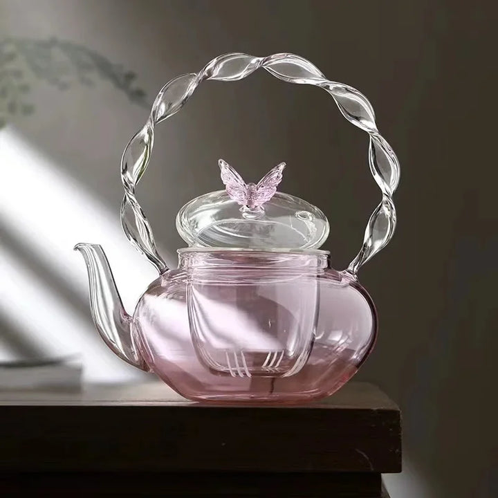 Kalsten | Floral Lid Design Tea Infuser Glass Teapot