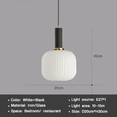Modern Nordic Glass Pendant Light – Single Head LED Hanging Lamp for Dining Room, Bedroom, Cafe, and Study – White, Green, Cognac & More | Kalsten