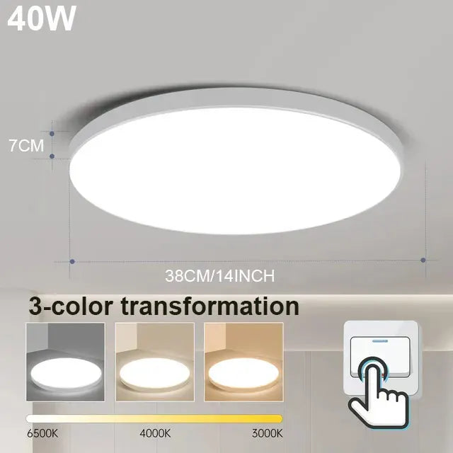 Modern LED Ceiling Lamp – 18W/30W/40W/72W Round Ceiling Light for Living Room, Bedroom, Kitchen, and Bathroom | Kalsten
