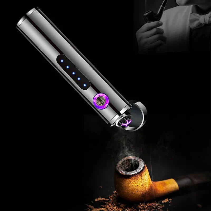 Kalsten | Voltrino Cylinder USB lighter | Double arc technology | Rechargeable & windproof | Noble metal casing for men
