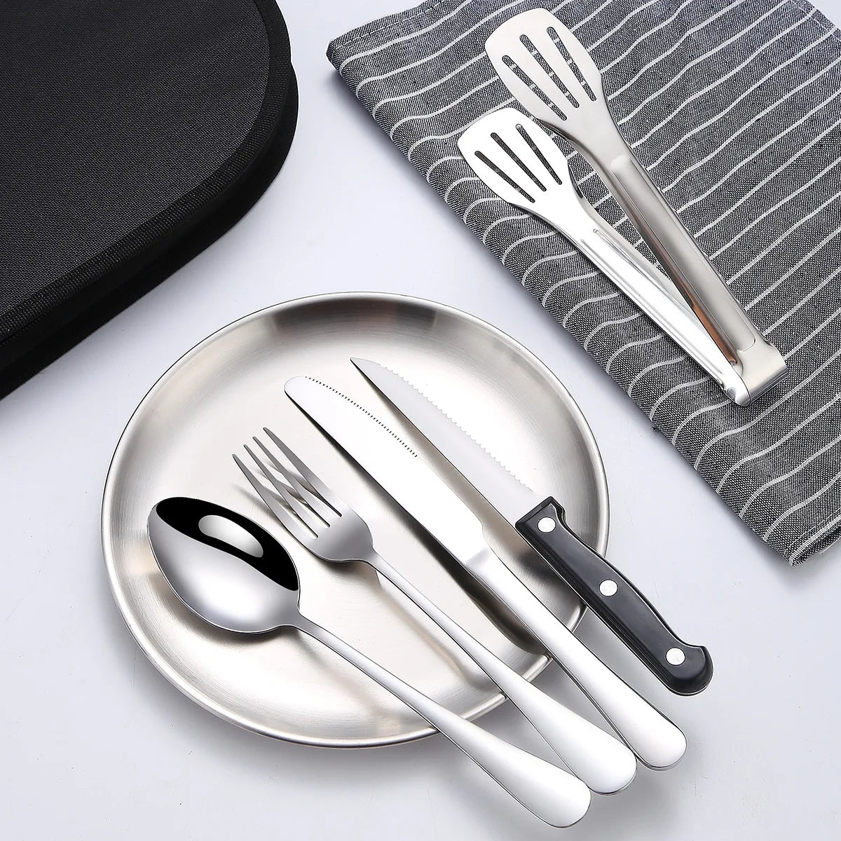 BowLift | Camping Cutlery Set Silviora Gear | 10/20-piece | Stainless Steel | For Outdoor, Picnic & Travel