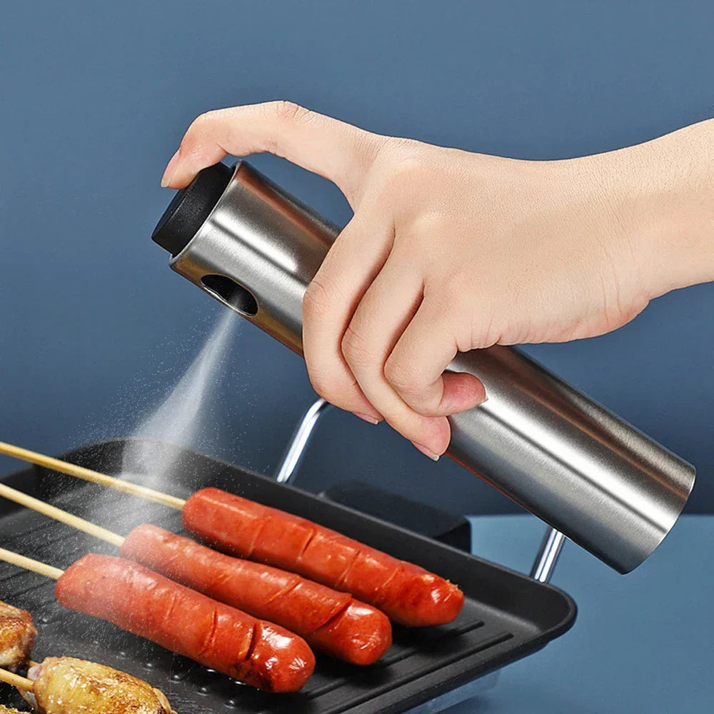 Kalsten | Oil Sprayer CULINARA FineMist | 100 ml Stainless Steel Spray Bottle | For Oil, Vinegar & BBQ | Refillable & Fine Dosage