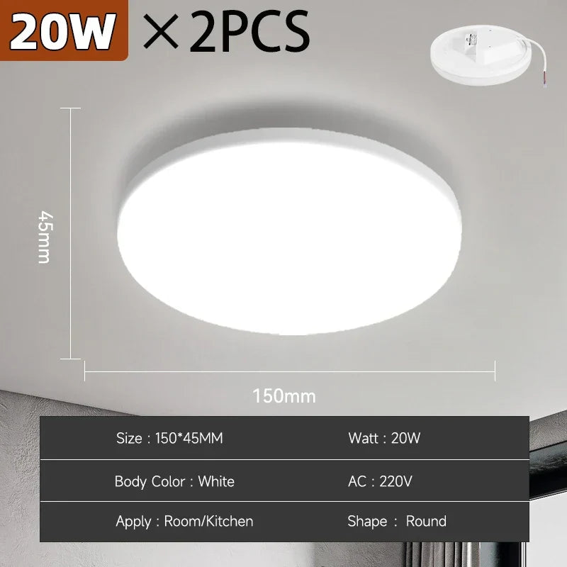 Modern LED Ceiling Lamp – 18W/30W/40W/72W Round Ceiling Light for Living Room, Bedroom, Kitchen, and Bathroom | Kalsten