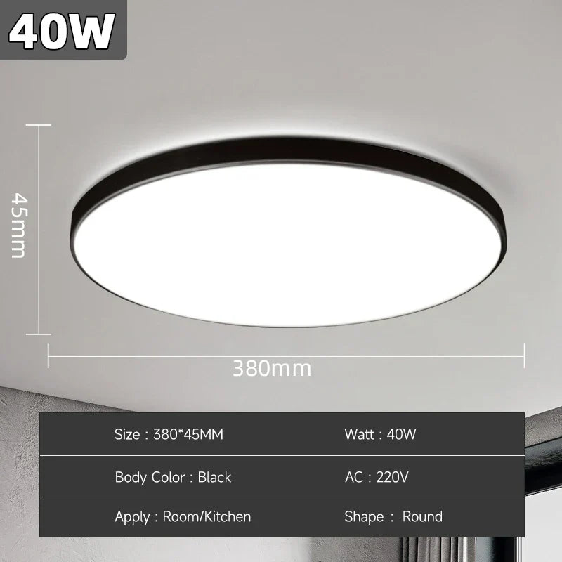 Modern LED Ceiling Lamp – 18W/30W/40W/72W Round Ceiling Light for Living Room, Bedroom, Kitchen, and Bathroom | Kalsten