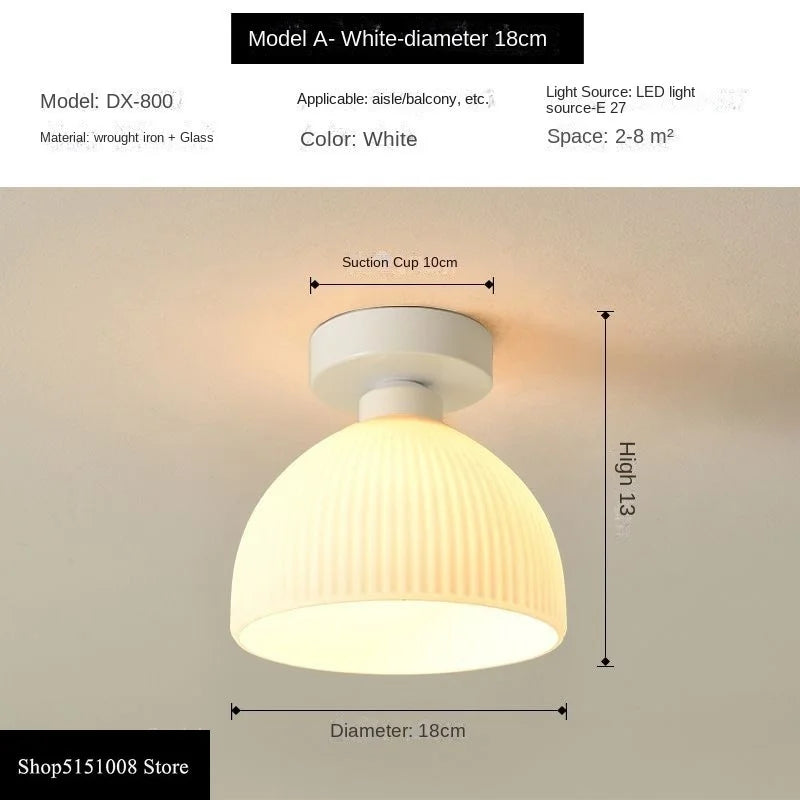 Ceramics Glass LED Corridor Ceiling Lamp for Aisle, Corridor, Cloakroom, Balcony Nordic E27 Acrylic Chandelier Rest Light Fixtures | Kalsten