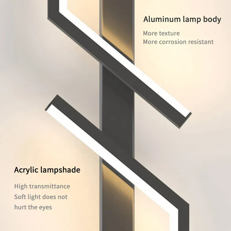 Modern Creative Strip LED Wall Light Minimalist Bedroom Bedside Wall Sconce LED Lights Living Room TV Sofa Background Wall Lamp | Kalsten