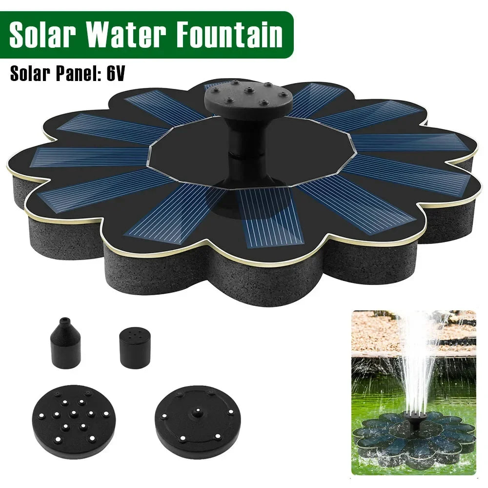 Kalsten | Solar Spring Garden Fountain | 5 Nozzle Attachments | Energy Saving & Maintenance-Free | For Pond, Bird Bath & Balcony