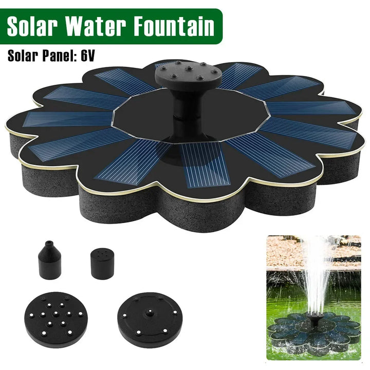 Kalsten | Solar Spring Garden Fountain | 5 Nozzle Attachments | Energy Saving & Maintenance-Free | For Pond, Bird Bath & Balcony