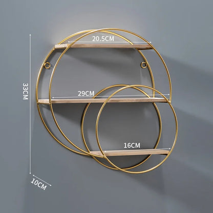Skanto | NordicWave Double Circular Wall Shelf – Scandinavian Floating Shelf for Home Decor & Storage