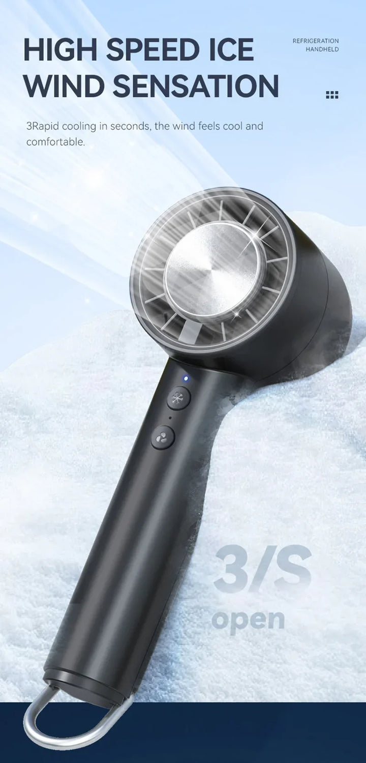 Silent High-Speed USB Handheld Fan – Portable Small Fan with LED Display, High Wind Power, and Cooling Air Conditioner Function | Kalsten